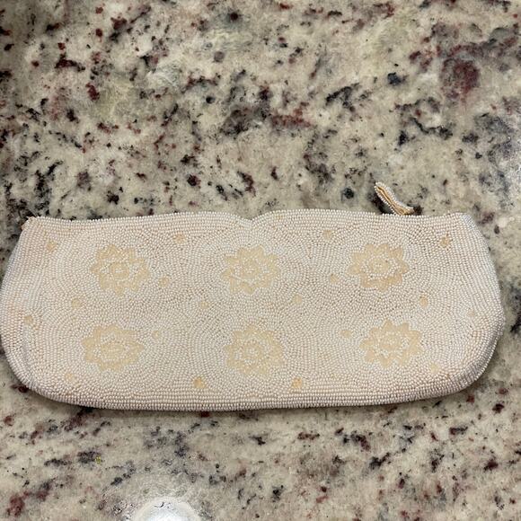 Bags by Josef Beige Beaded Evening Bag Purse tote - Japan - Picture 7 of 9